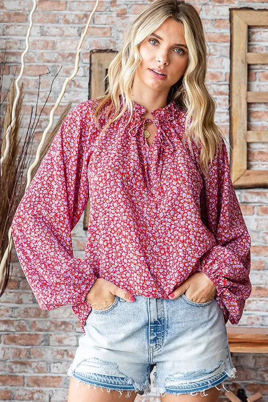 Poppy Daydream Floral Woven Blouse sold by Charming Charlie