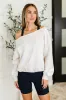 Side Hustle Off Shoulder Long Sleeve Top in Bone sold by Charming Charlie