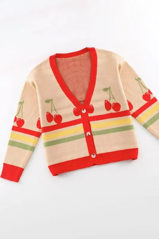 Cherry Retro Stripe Cardigan sold by Charming Charlie product image thumbnail 3