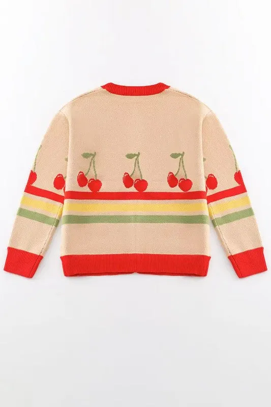 Cherry Retro Stripe Cardigan sold by Charming Charlie product image thumbnail 4