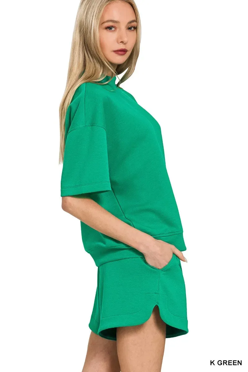 Zenana Scuba Short Sleeve T-Shirt and Shorts Set sold by Charming Charlie product image thumbnail 2