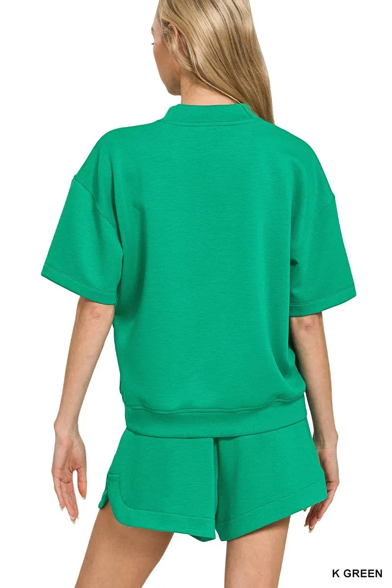 Zenana Scuba Short Sleeve T-Shirt and Shorts Set sold by Charming Charlie product image thumbnail 3