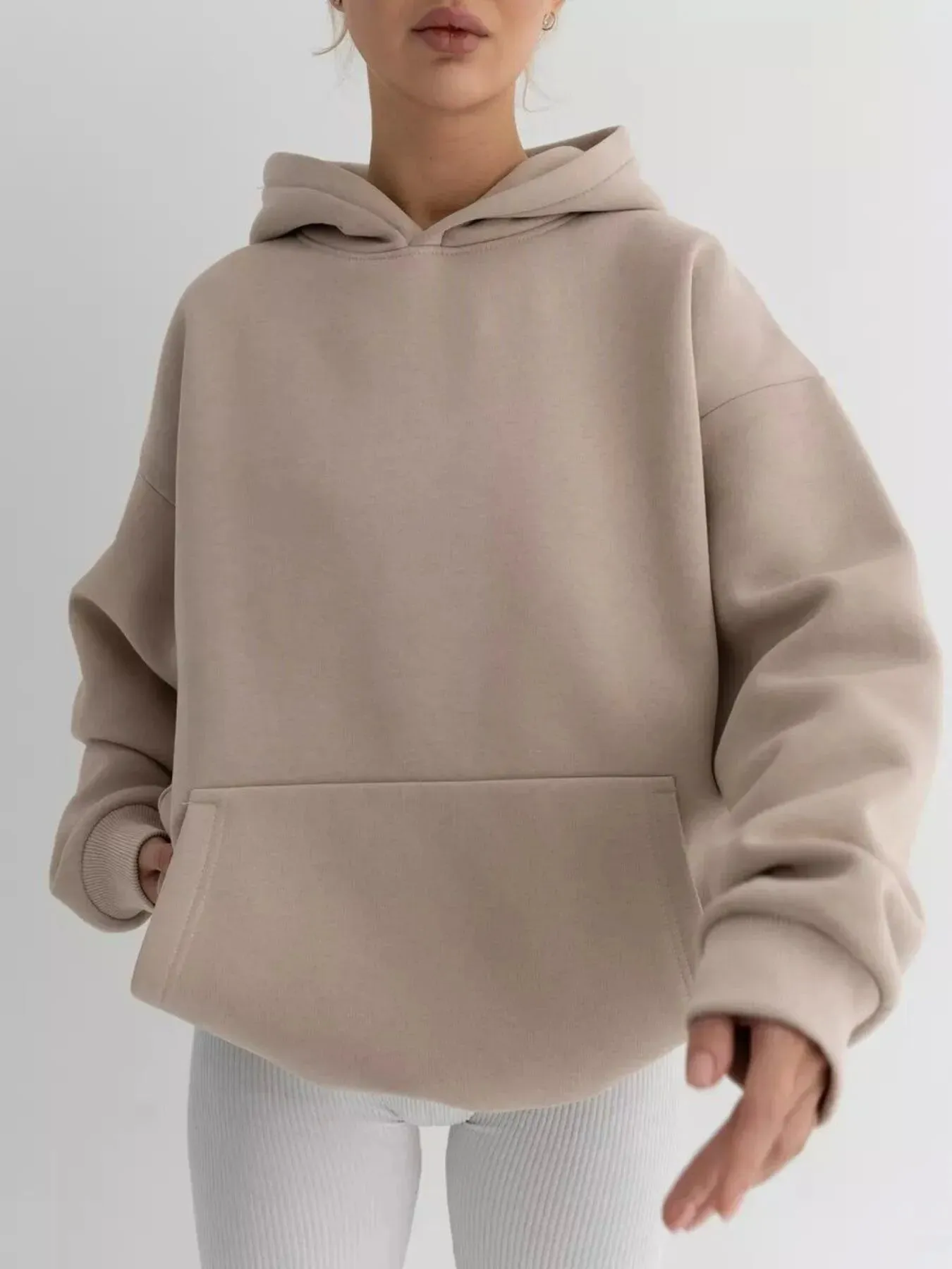 Kangaroo Pocket Long Sleeve Hoodie sold by Charming Charlie product image thumbnail 4