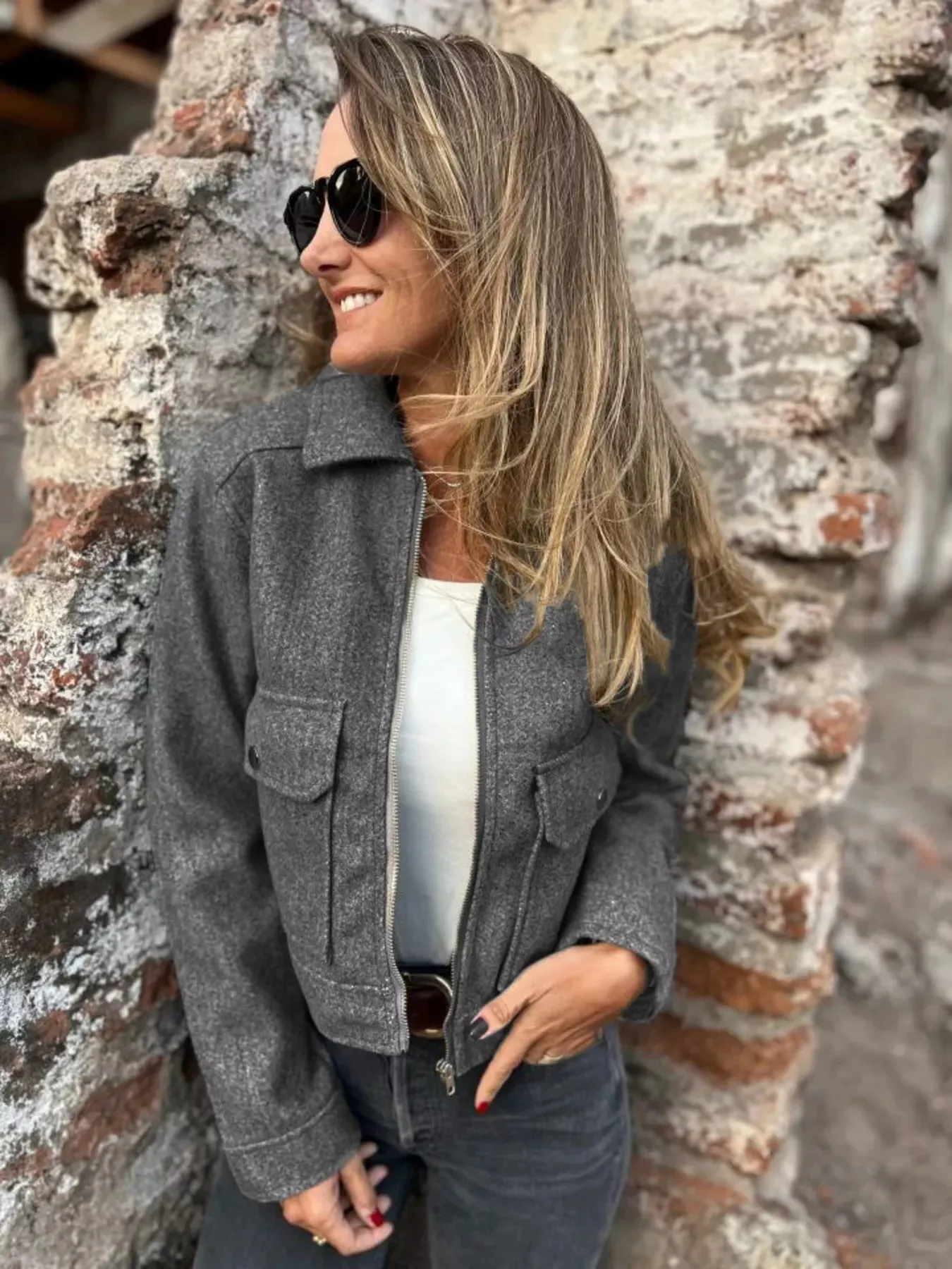 Zip Up Long Sleeve Jacket sold by Charming Charlie product image thumbnail 2