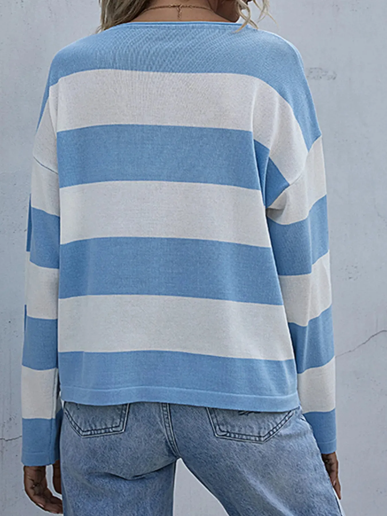 Striped Casual Long Sleeve Knit Top sold by Charming Charlie product image thumbnail 4