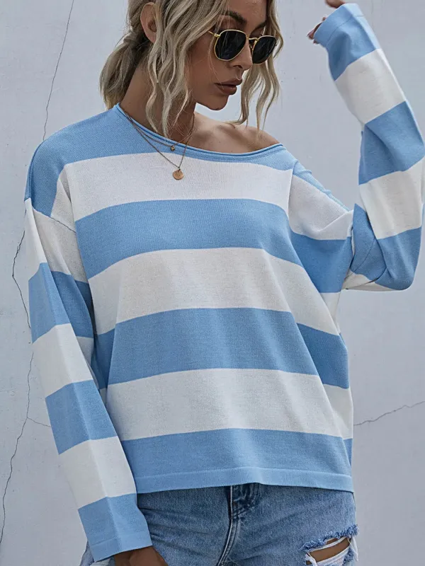 Striped Casual Long Sleeve Knit Top sold by Charming Charlie