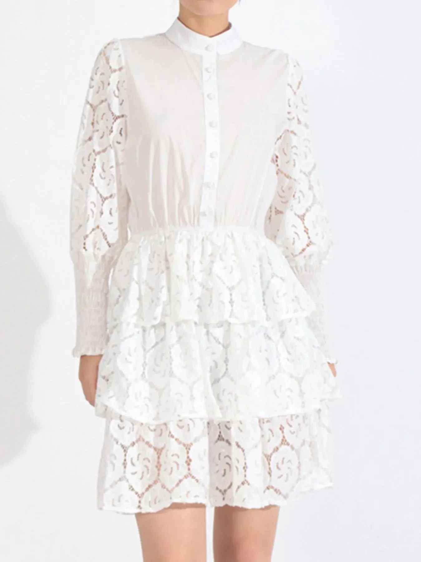 Full Size Lace Layered Long Sleeve Dress Plus Size sold by Charming Charlie product image thumbnail 3