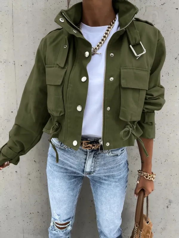 Snap Down Long Sleeve Jacket sold by Charming Charlie