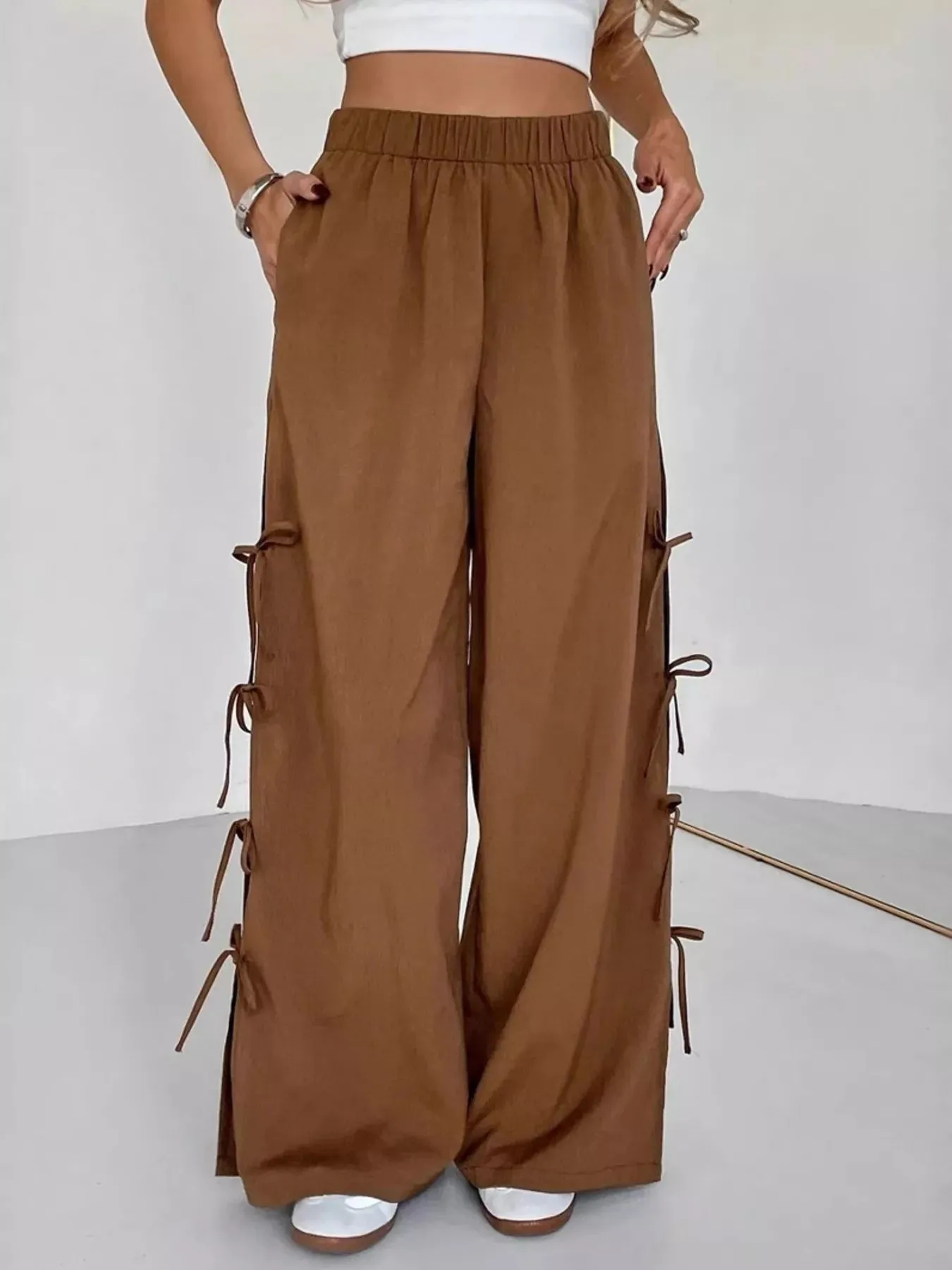 Side Tie Wide Leg Pants sold by Charming Charlie product image thumbnail 2