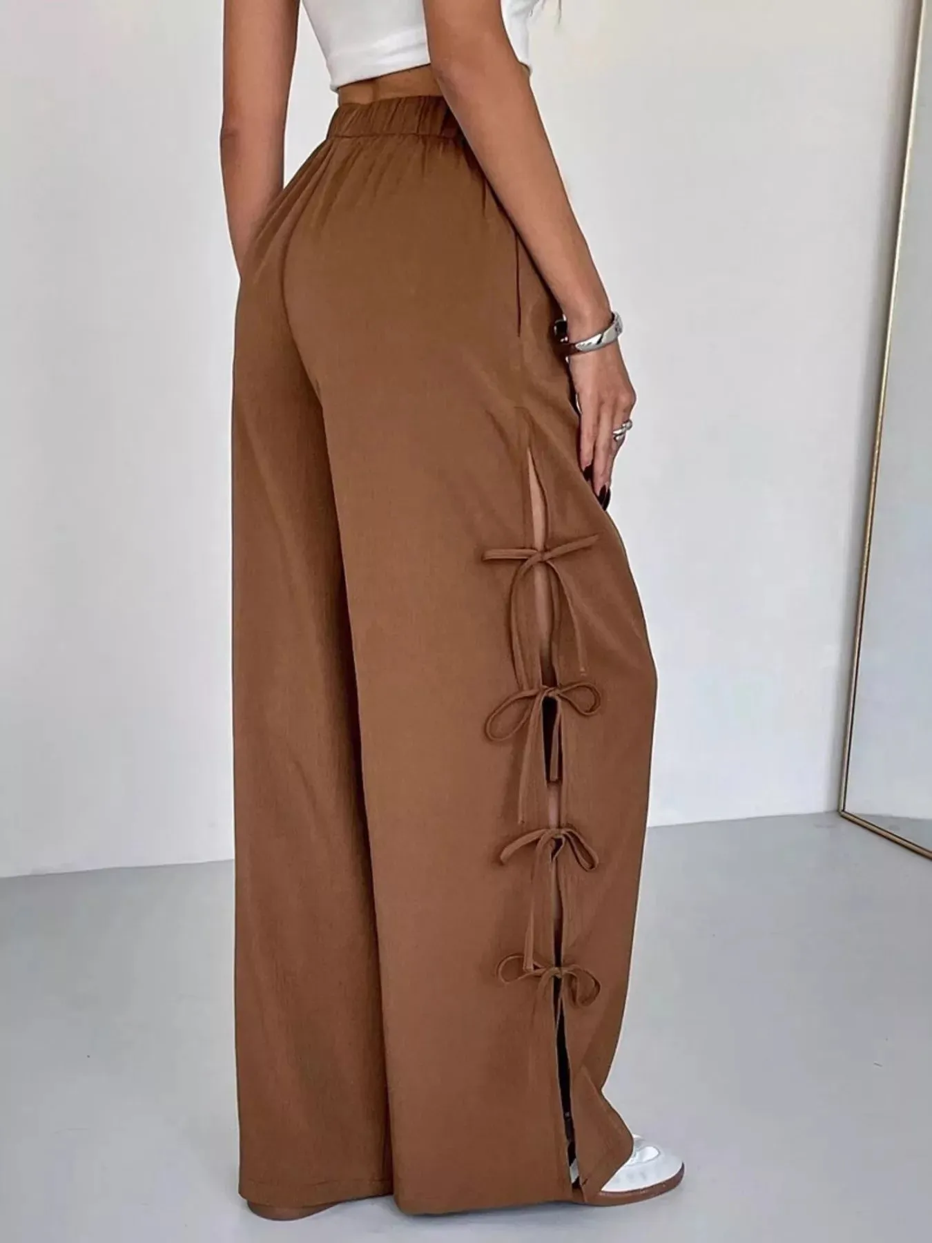 Side Tie Wide Leg Pants sold by Charming Charlie product image thumbnail 4