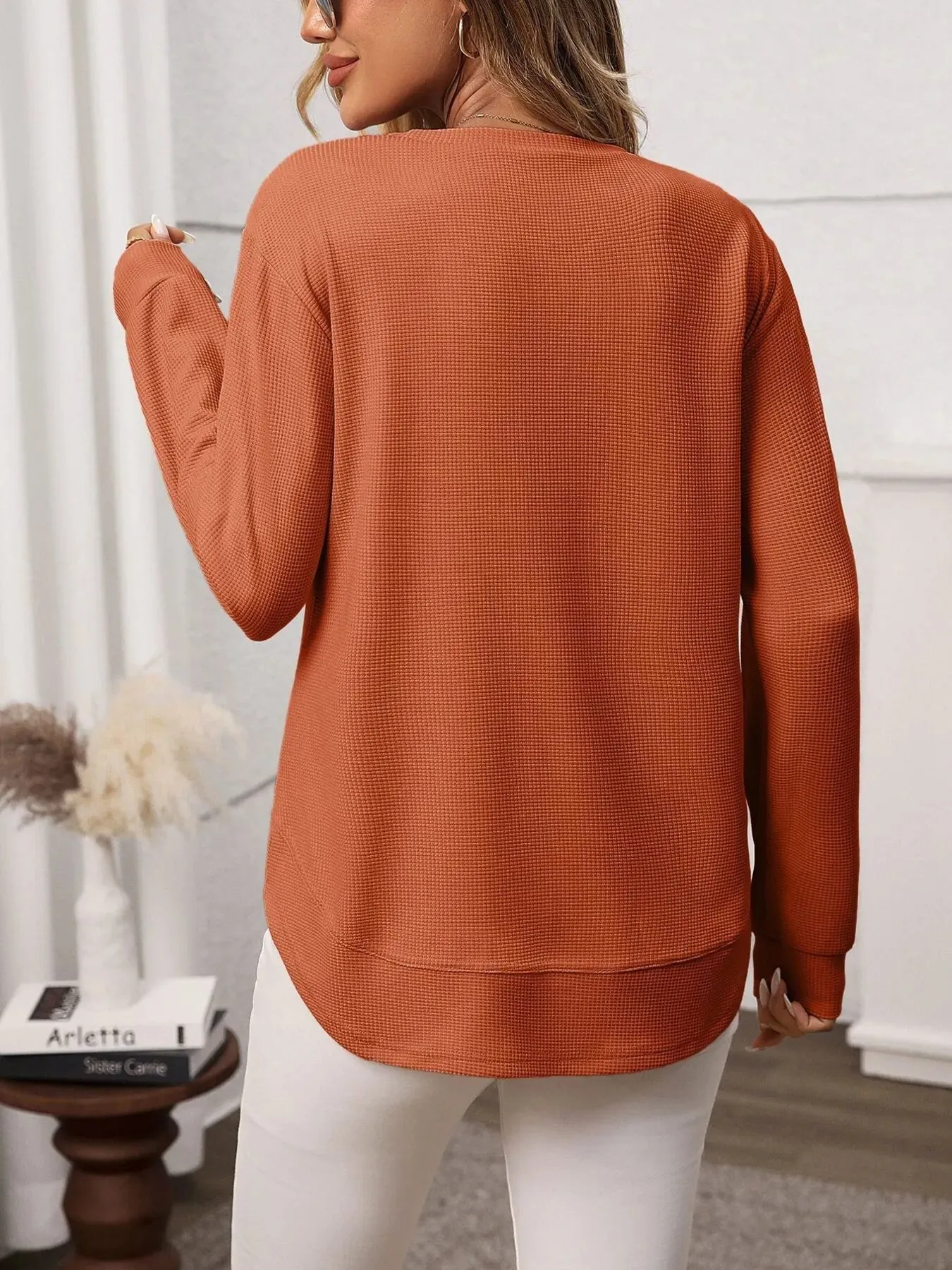 Long Sleeve Round Neck T-Shirt sold by Charming Charlie product image thumbnail 2