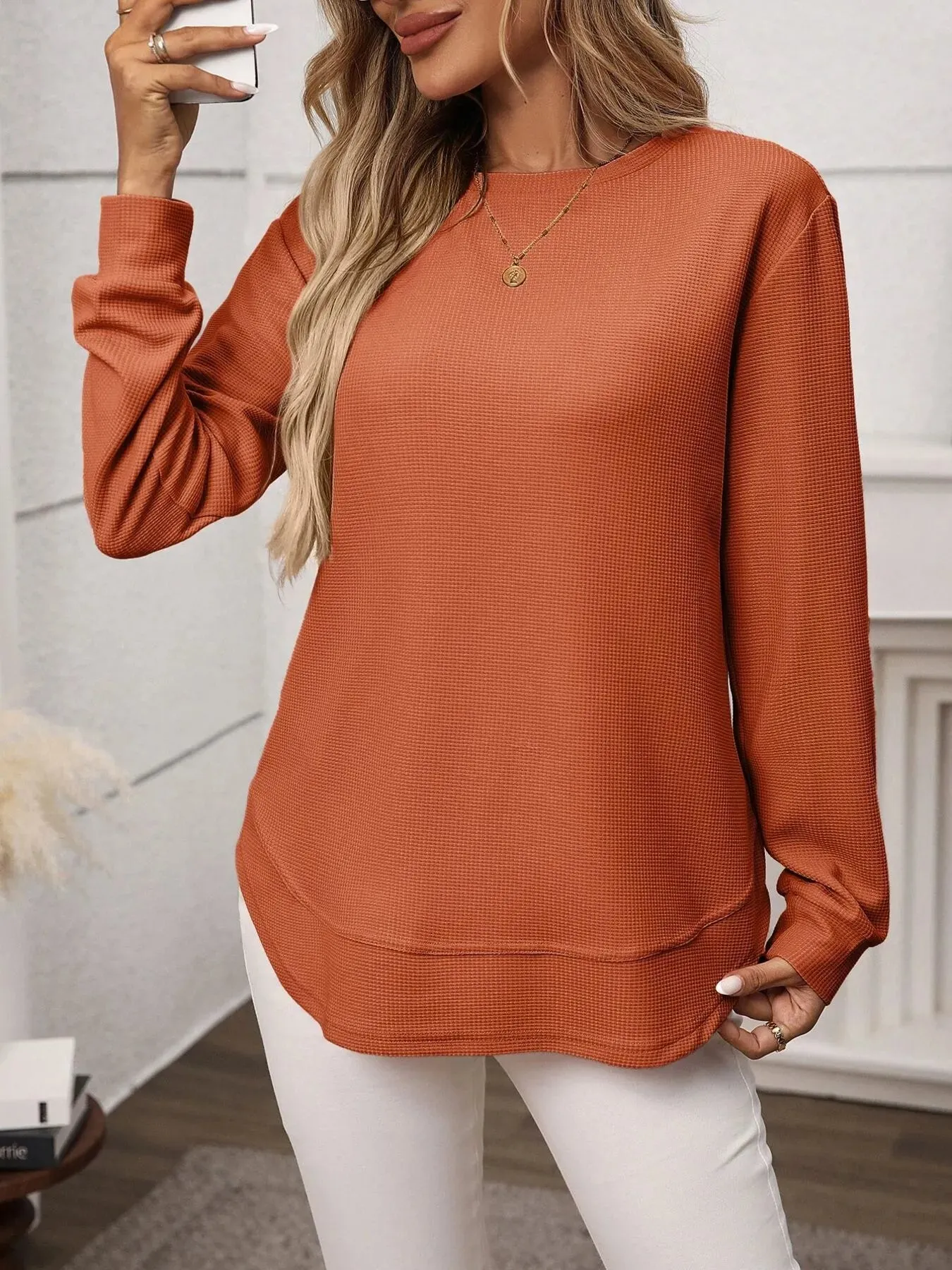 Long Sleeve Round Neck T-Shirt sold by Charming Charlie product image thumbnail 3