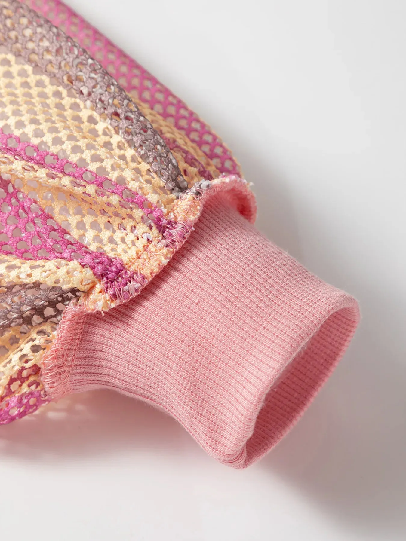 Striped Mesh Sleeve Patchwork Exposed Seam Top sold by Charming Charlie product image thumbnail 4