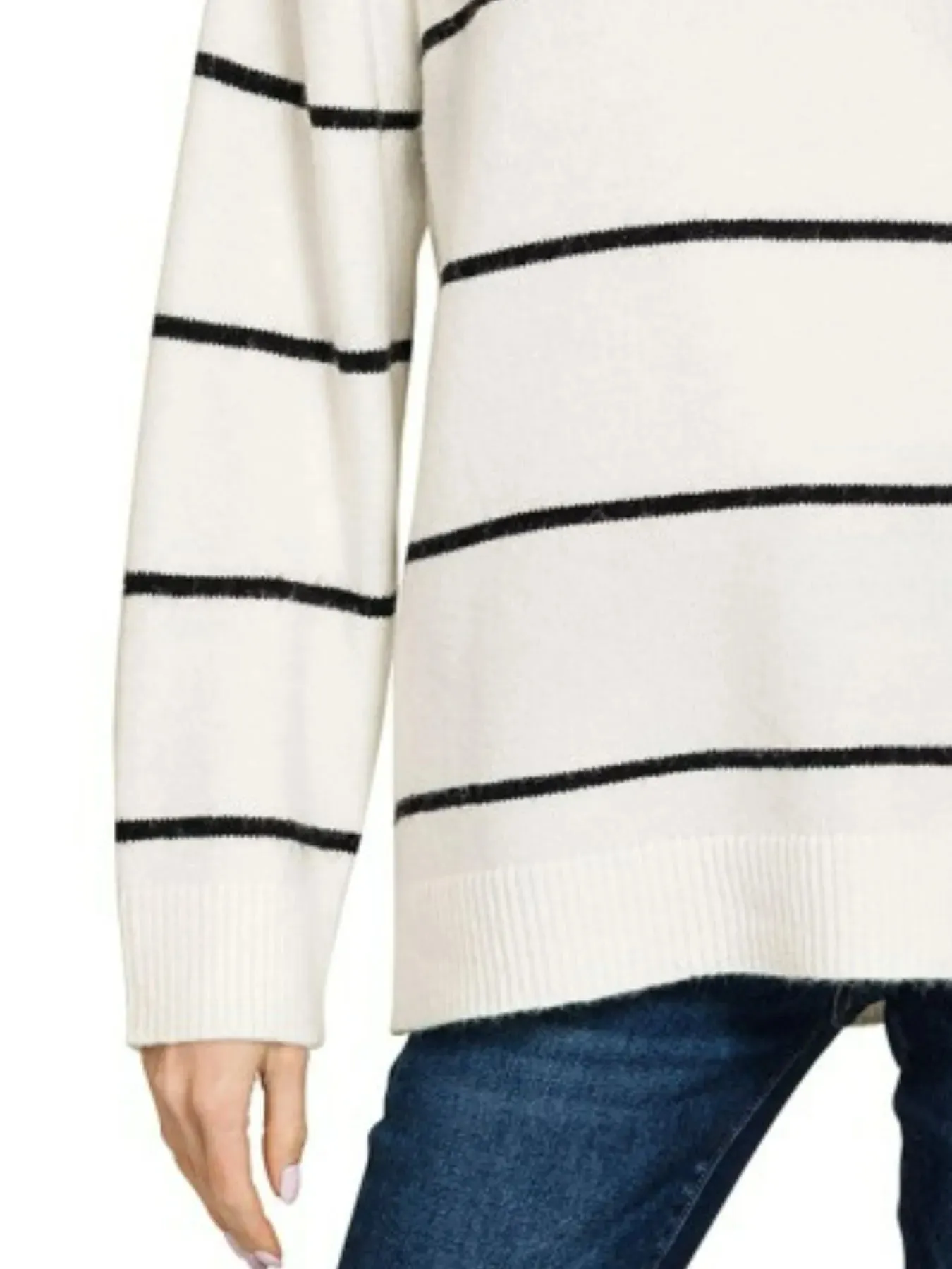 Zenana Round Neck Stripe Sweater sold by Charming Charlie product image thumbnail 3