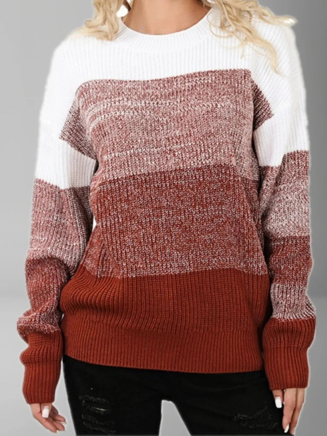 Color Block Round Neck Sweater sold by Charming Charlie product image thumbnail 2