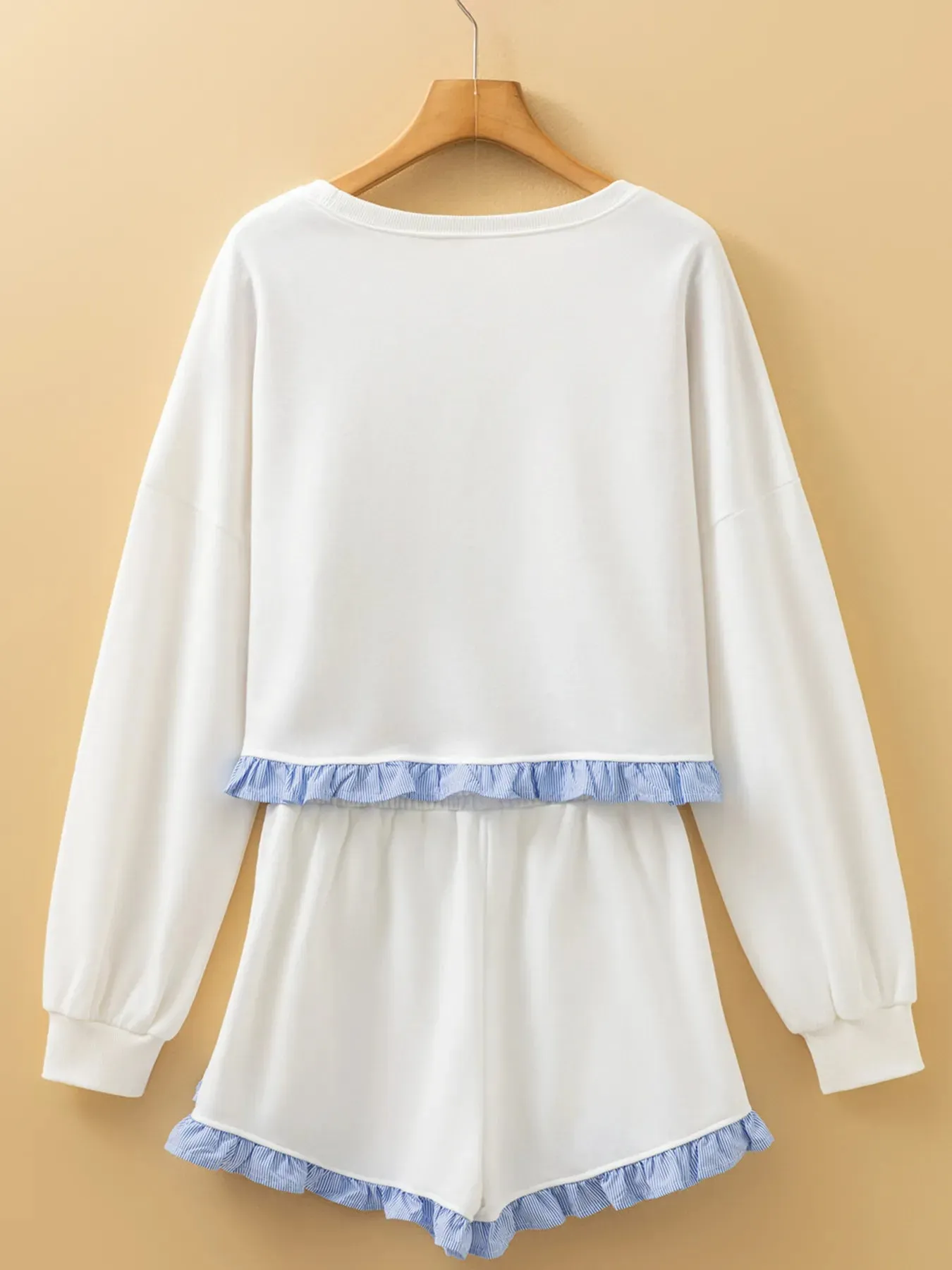 Contrast Trim Round Neck Top and Shorts Set sold by Charming Charlie product image thumbnail 3