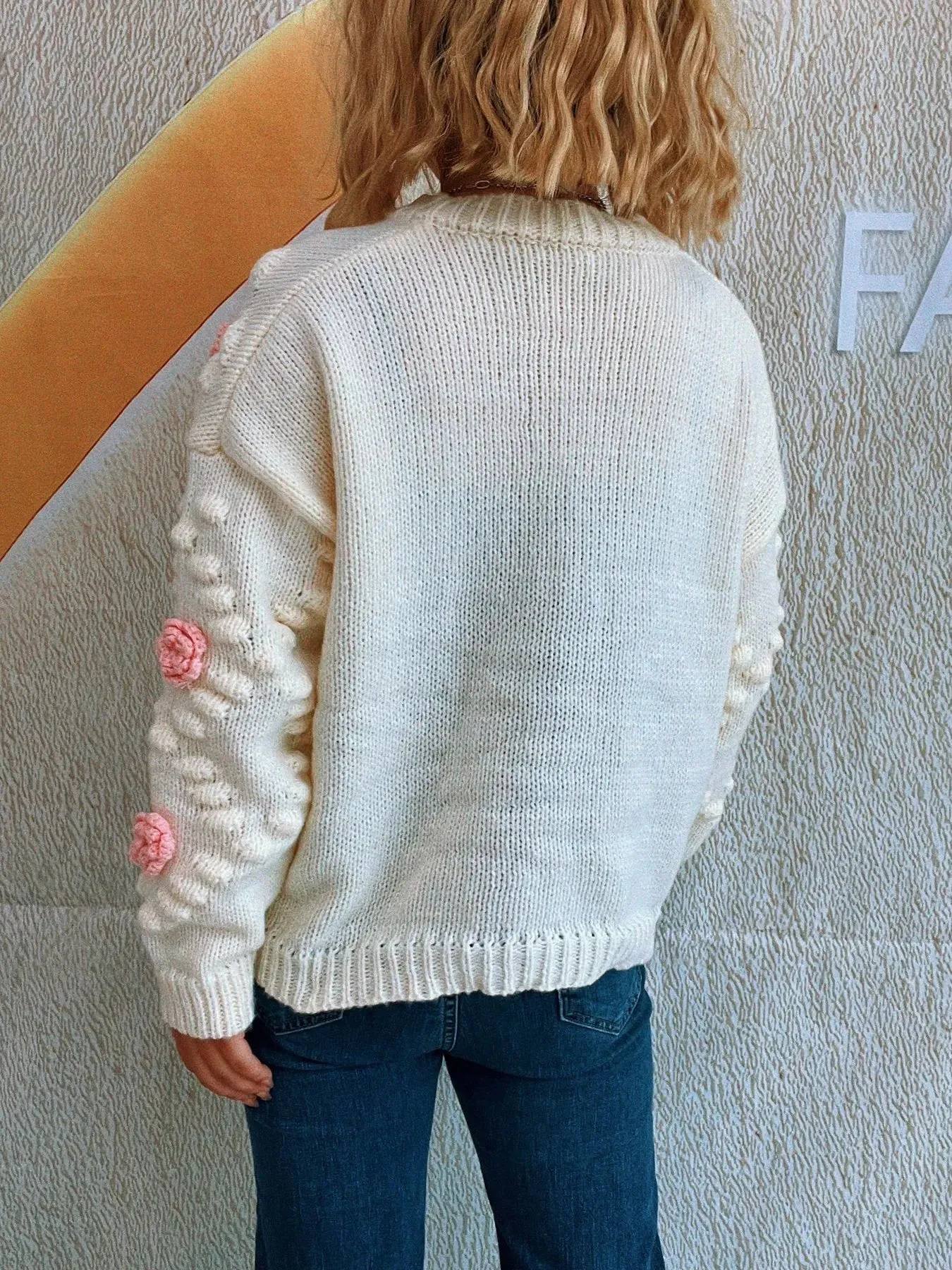 Flower Button Up Long Sleeve Cardigan sold by Charming Charlie product image thumbnail 5