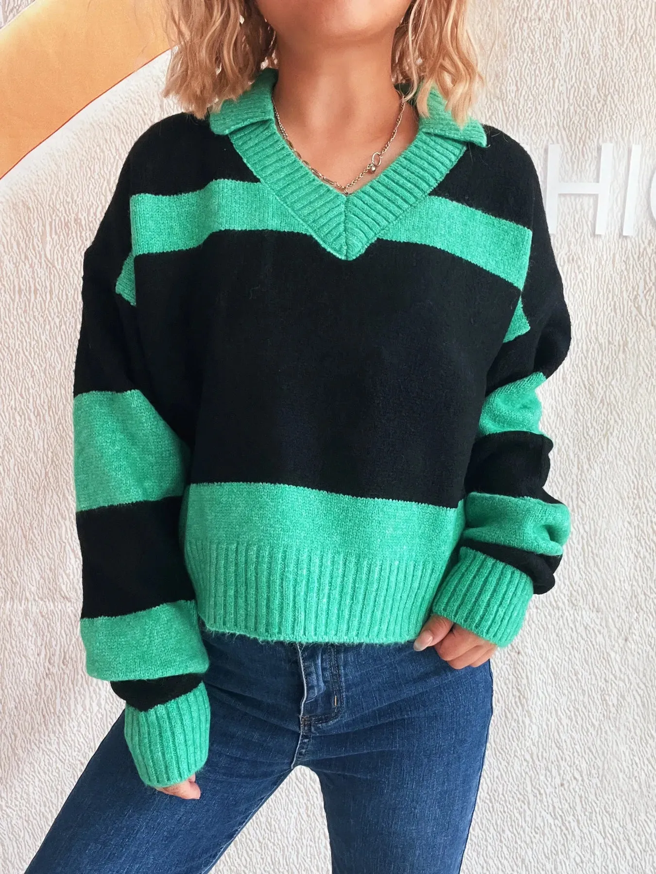 Color Block Long Sleeve Sweater sold by Charming Charlie product image thumbnail 3