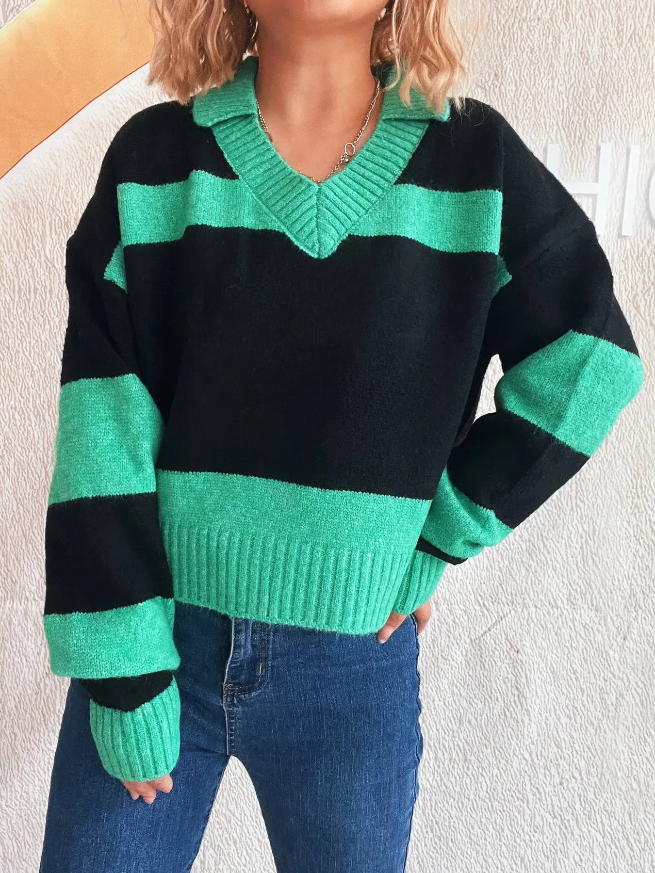 Color Block Long Sleeve Sweater sold by Charming Charlie product image thumbnail 4