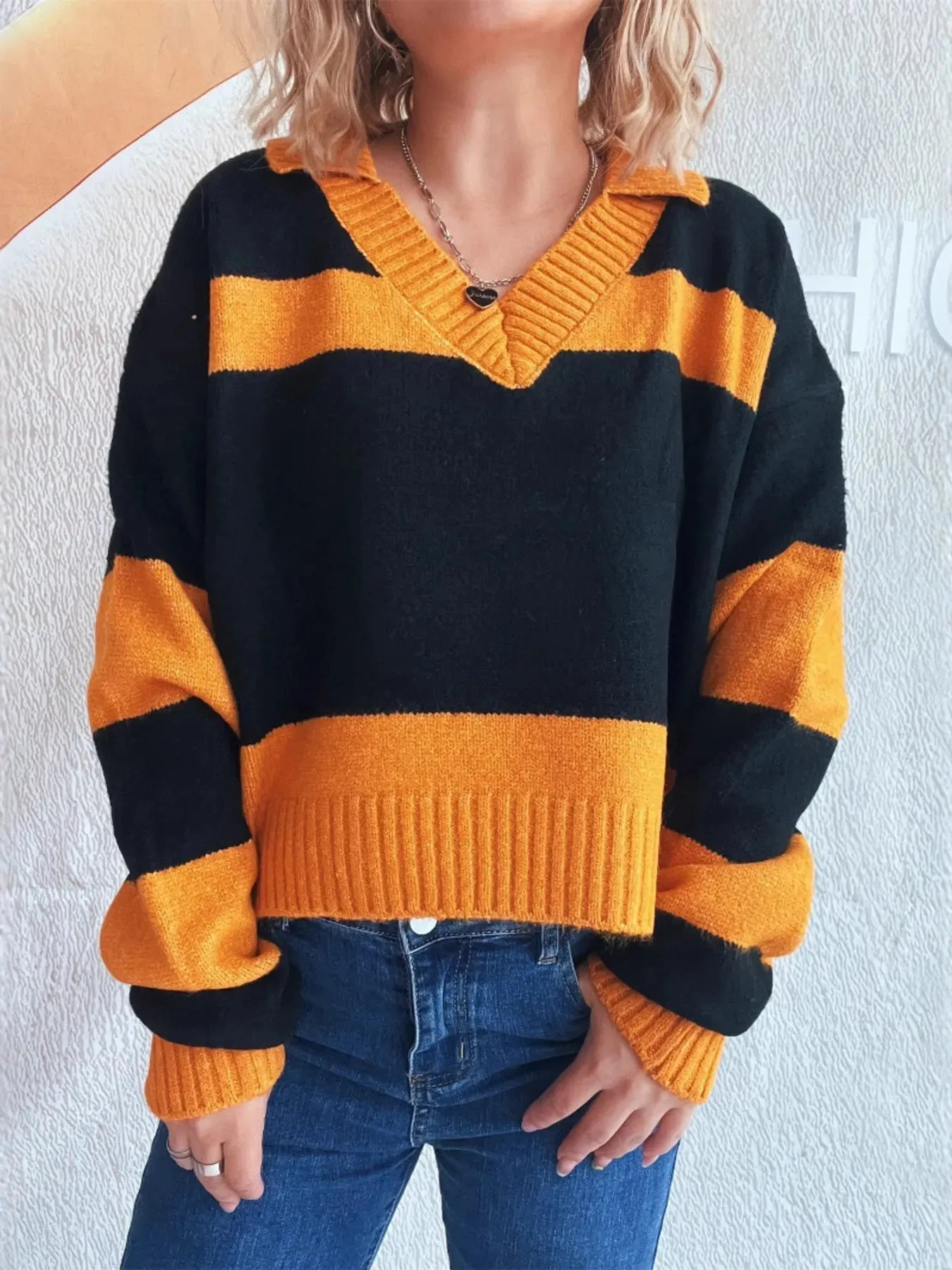 Color Block Long Sleeve Sweater sold by Charming Charlie product image thumbnail 5