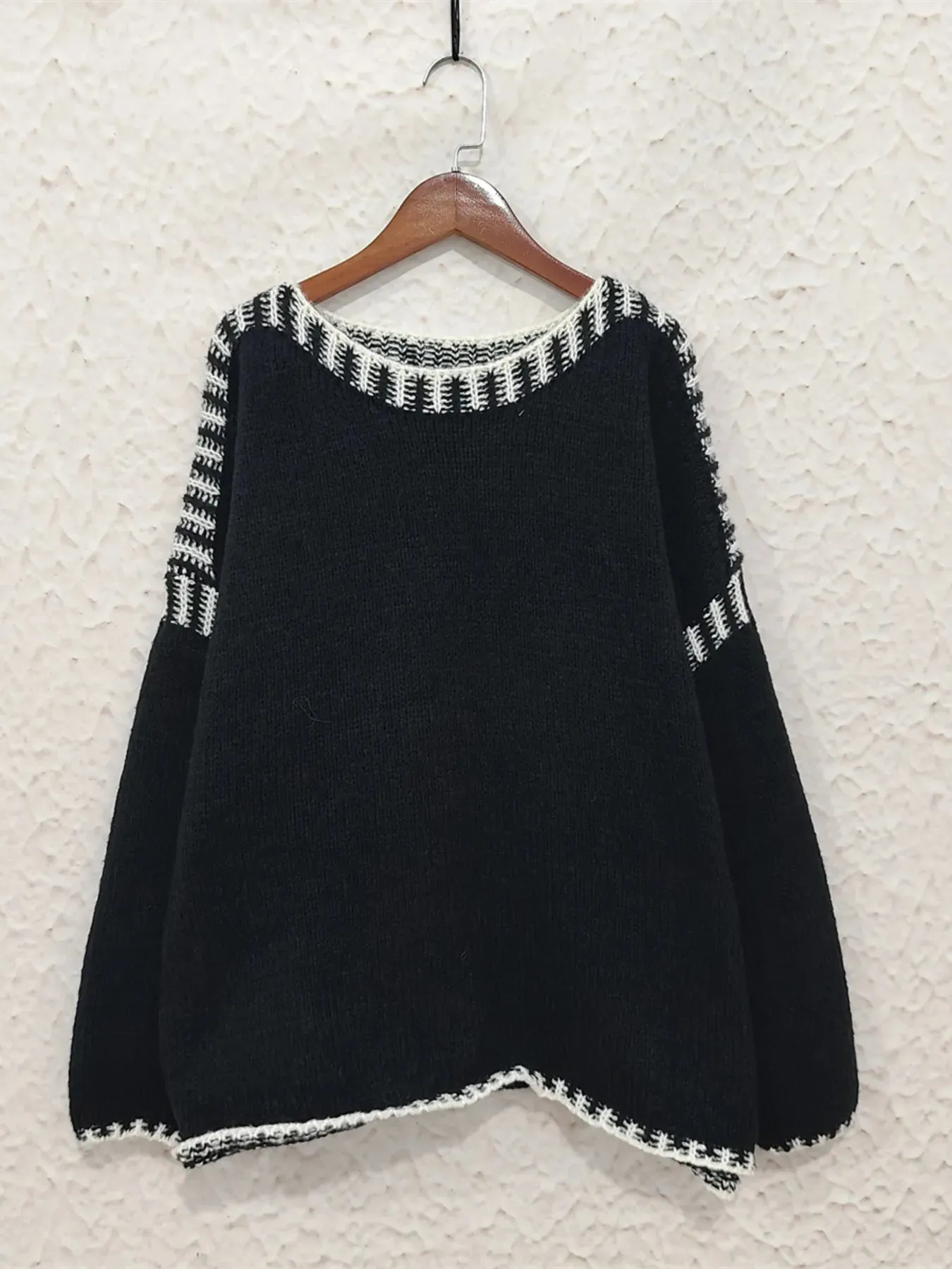 Contrast Trim Oversized Sweater sold by Charming Charlie product image thumbnail 4