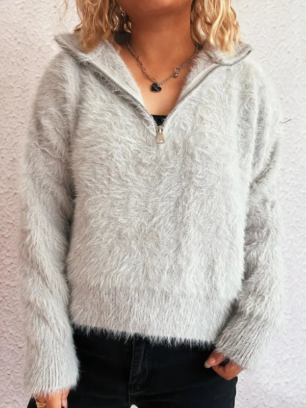 Cozy Fuzzy Half-Zip Sweater sold by Charming Charlie