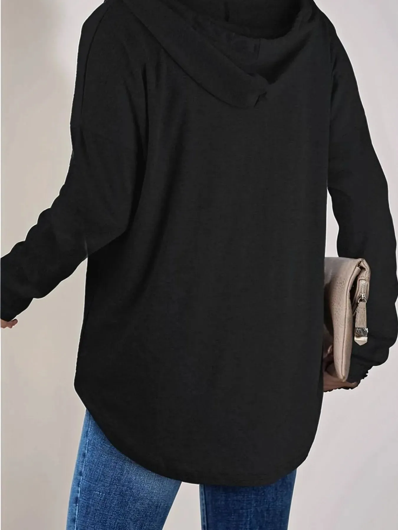 Full Size Drawstring Long Sleeve Hoodie Plus Size sold by Charming Charlie product image thumbnail 5