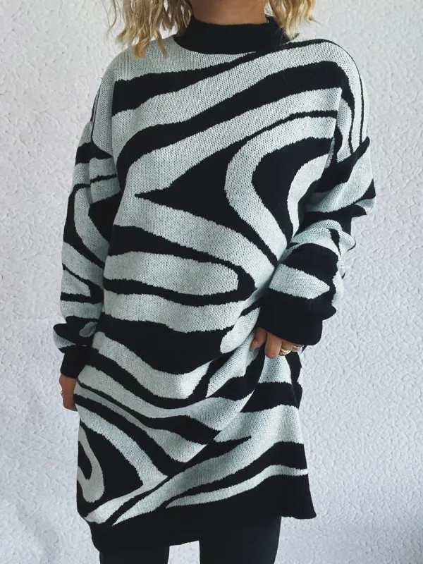 Oversized Zebra Print Long Sleeve Sweater sold by Charming Charlie