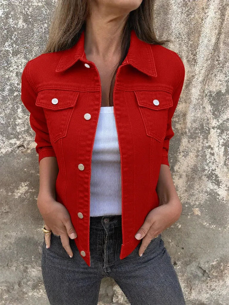Button Front Closure Denim Jacket sold by Charming Charlie product image thumbnail 3