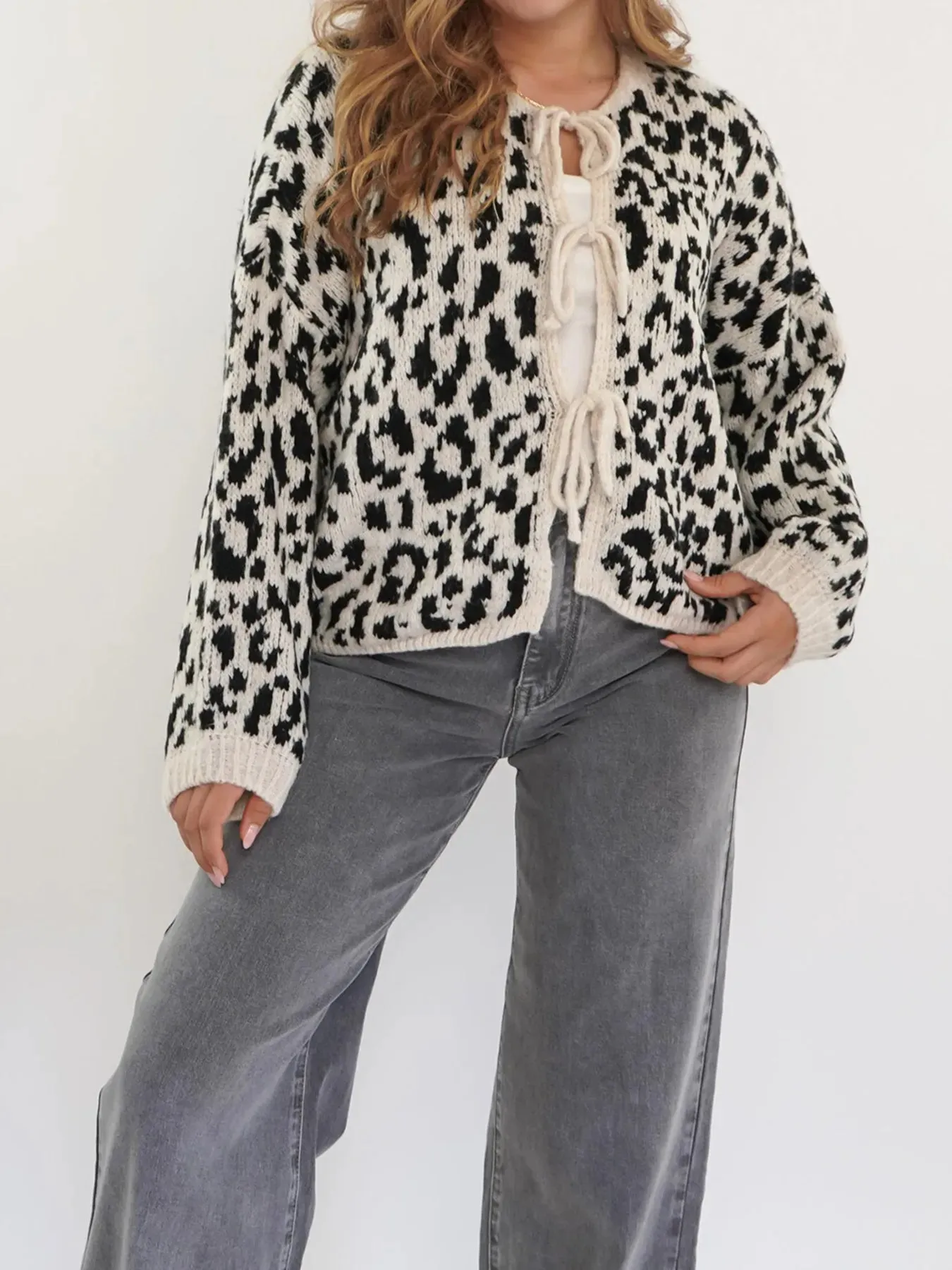 Leopard Tie Front Cardigan sold by Charming Charlie product image thumbnail 5