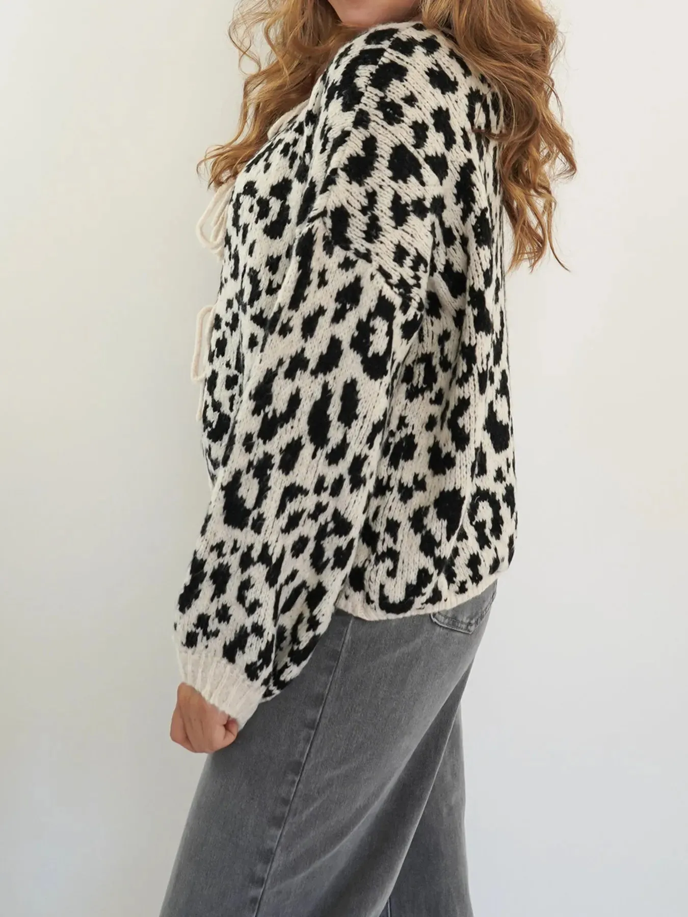 Leopard Tie Front Cardigan sold by Charming Charlie product image thumbnail 4