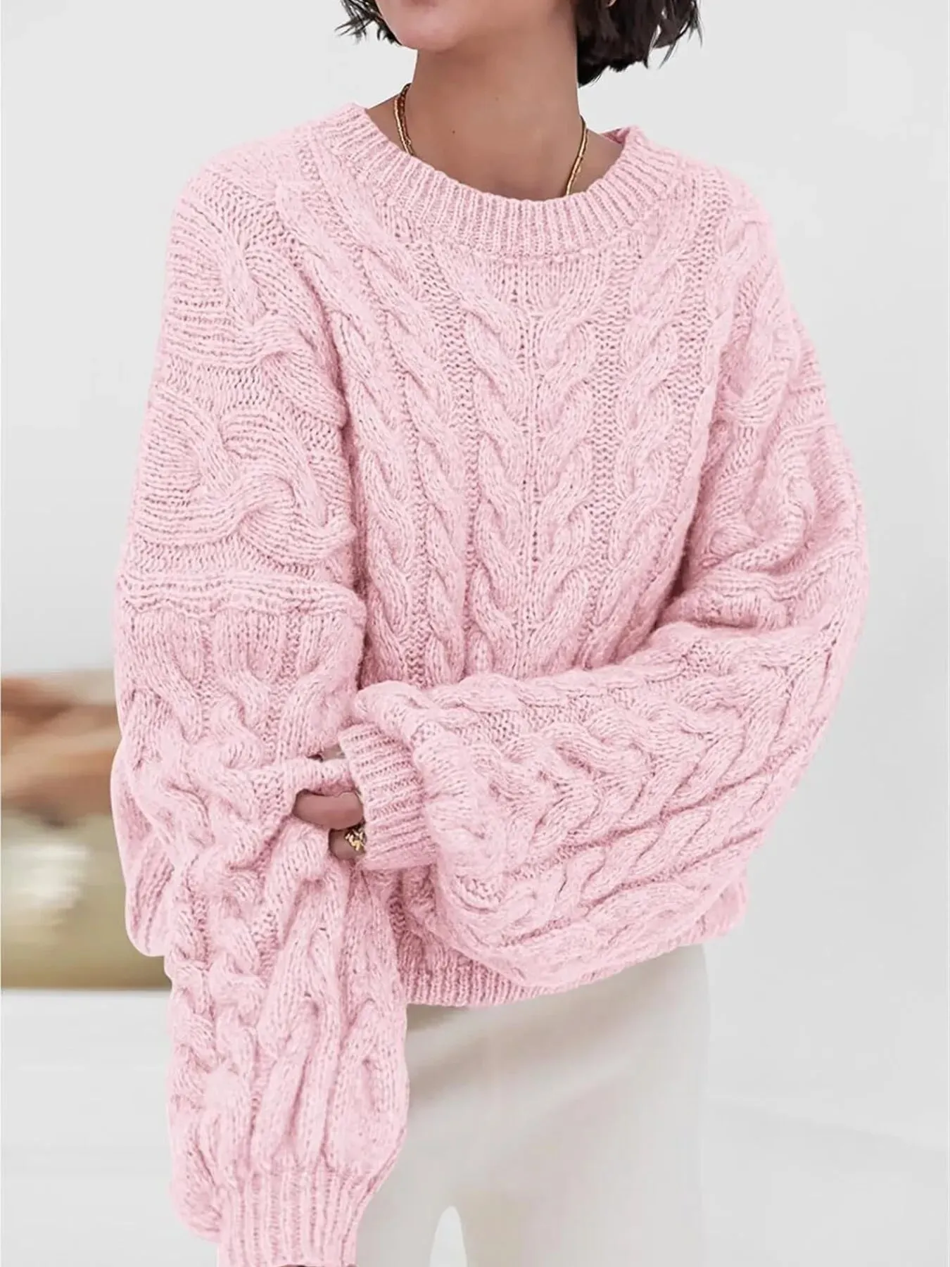 Cable Knit Long Sleeve Sweater sold by Charming Charlie
