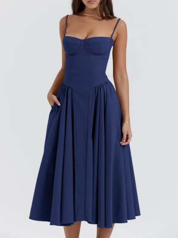 Sweetheart Neck Ruched Midi Dress sold by Charming Charlie