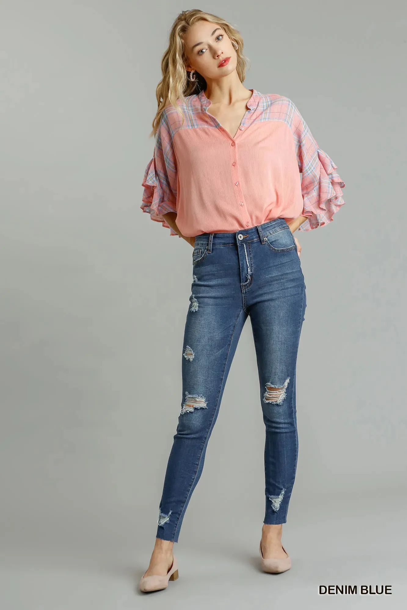 Umgee Distressed Skinny Jeans with Pockets sold by Charming Charlie product image thumbnail 3