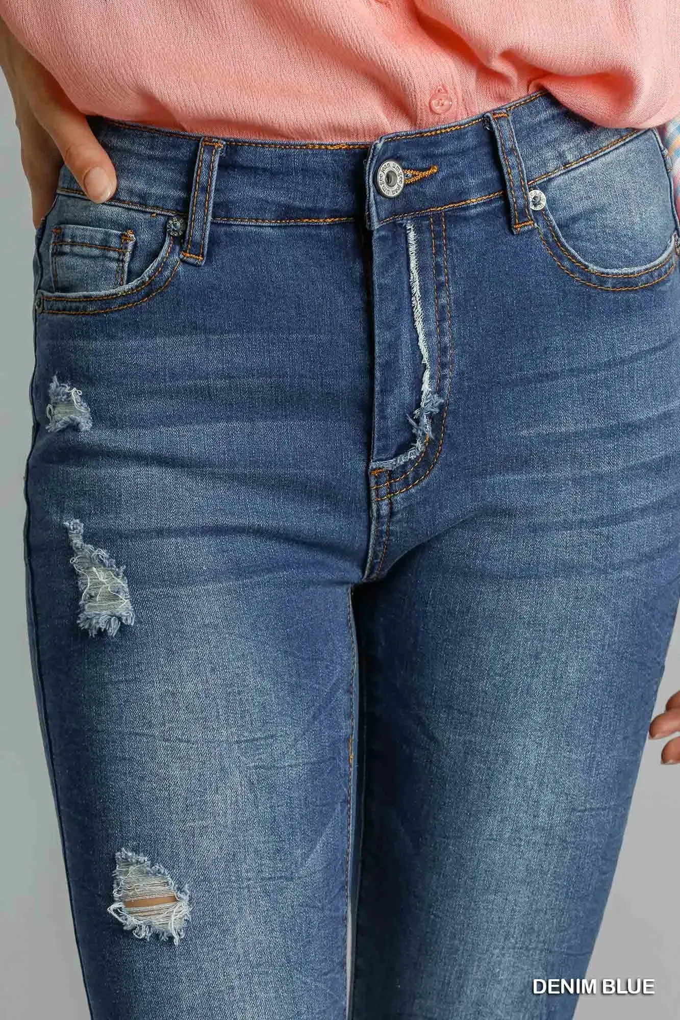Umgee Distressed Skinny Jeans with Pockets sold by Charming Charlie product image thumbnail 4