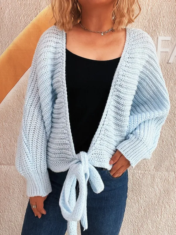 Tie Front Long Sleeve Cardigan sold by Charming Charlie