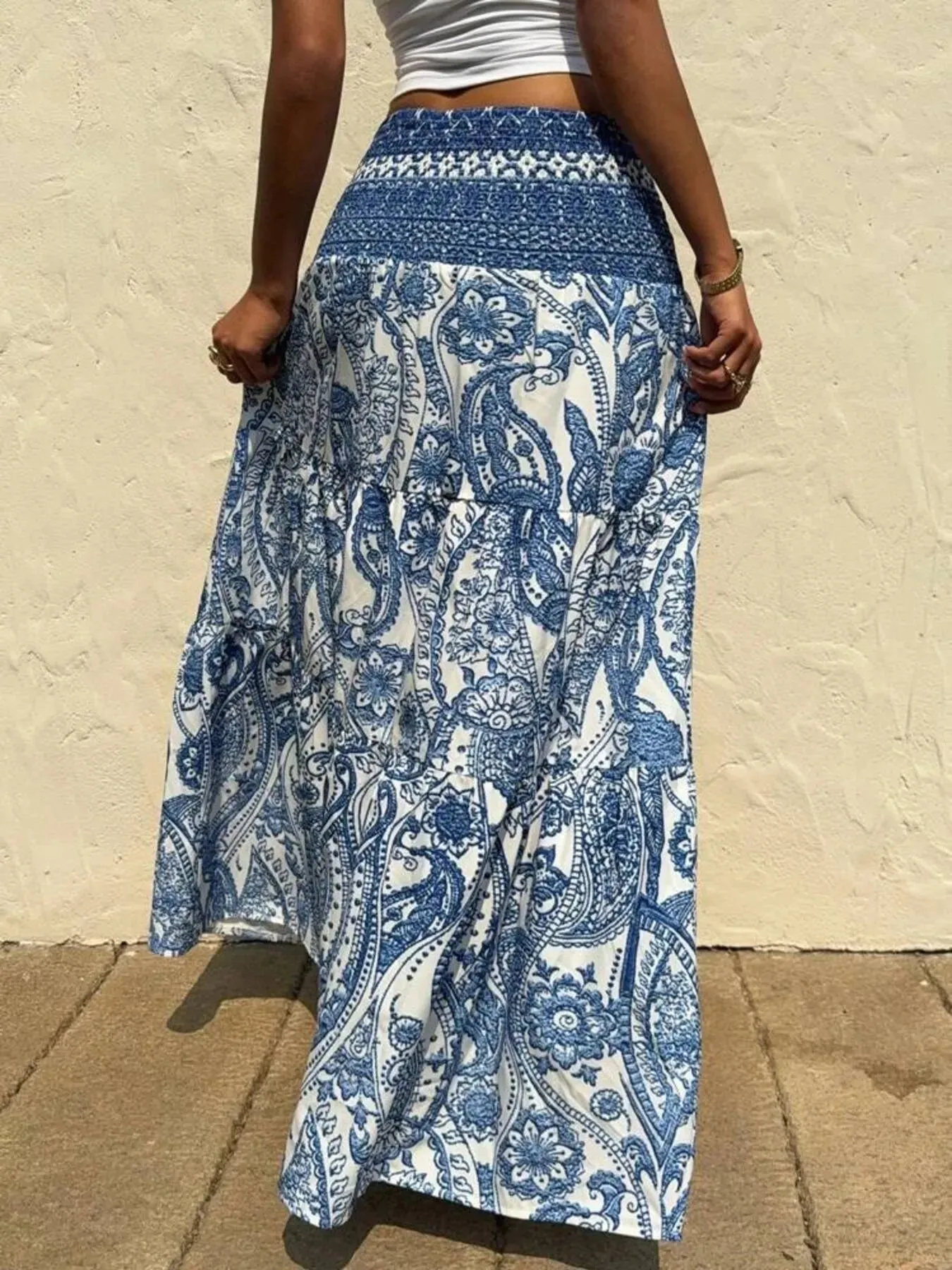 Printed Tiered Maxi Skirt sold by Charming Charlie product image thumbnail 2