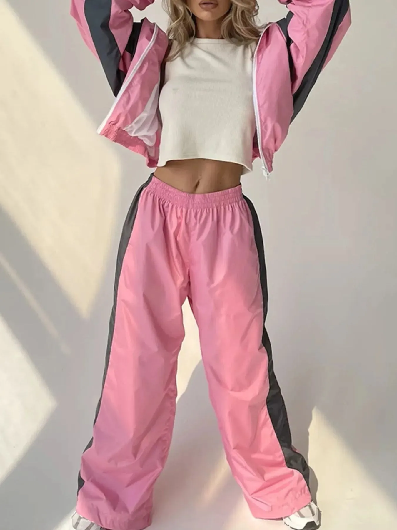 Zip Up Long Sleeve Top and Pants Set sold by Charming Charlie