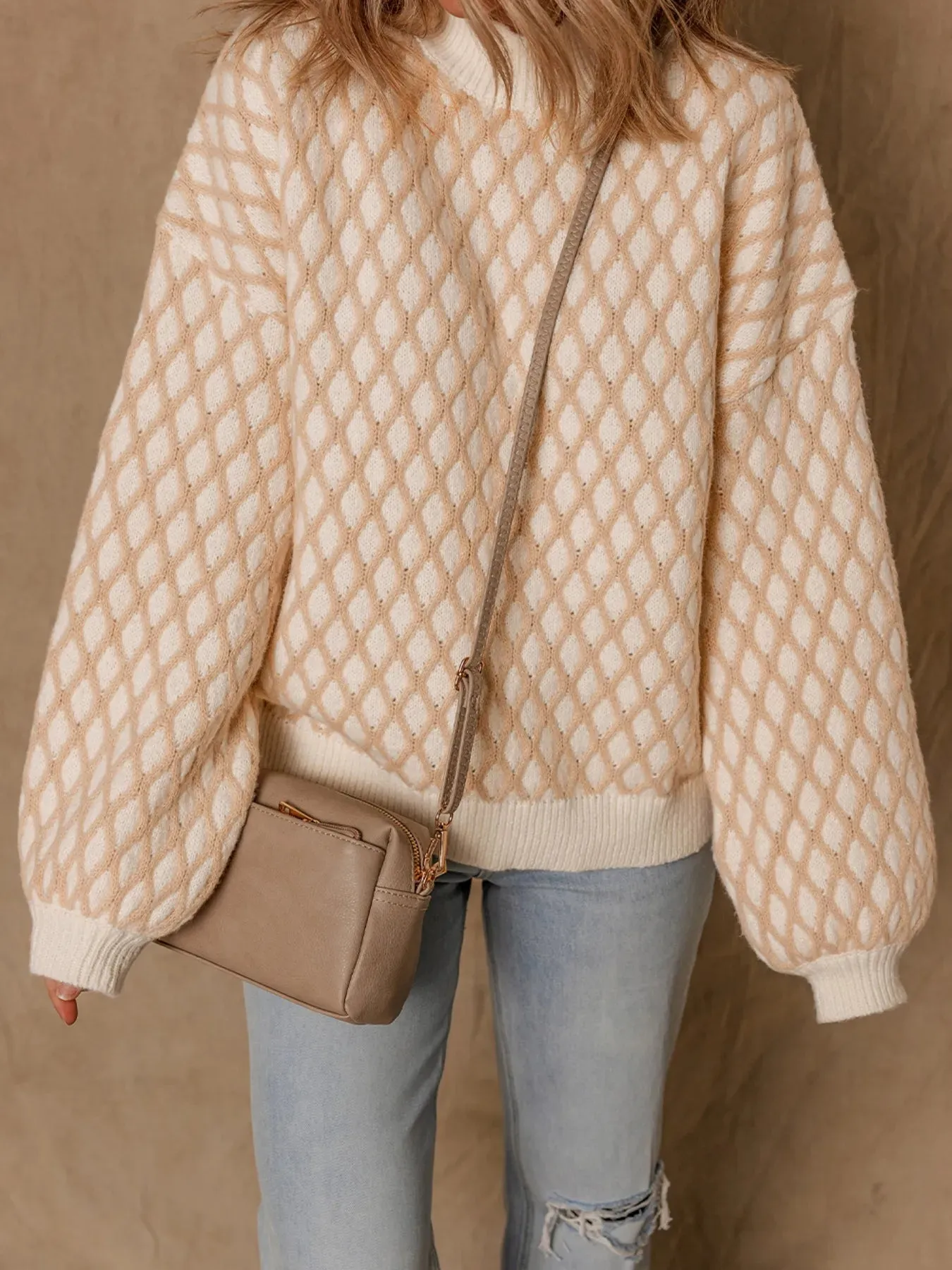 Textured Knit Mock Neck Sweater sold by Charming Charlie product image thumbnail 3