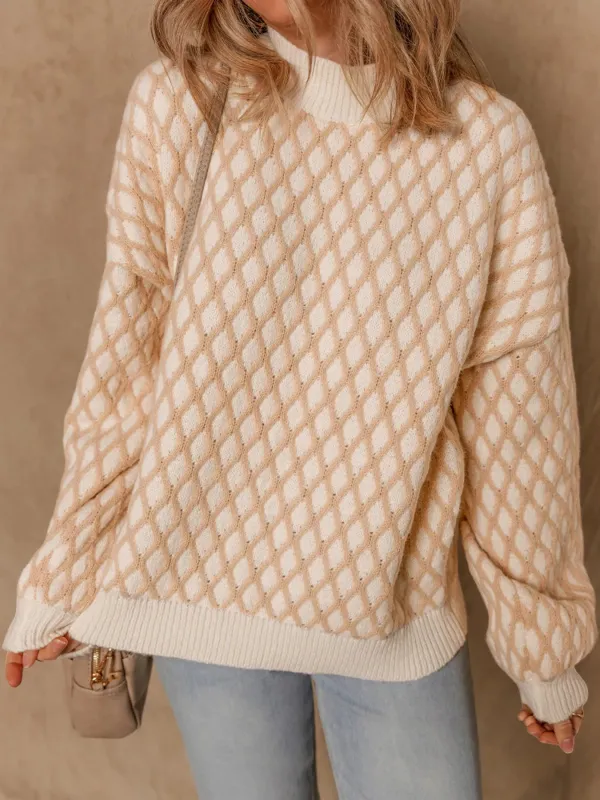 Textured Knit Mock Neck Sweater sold by Charming Charlie