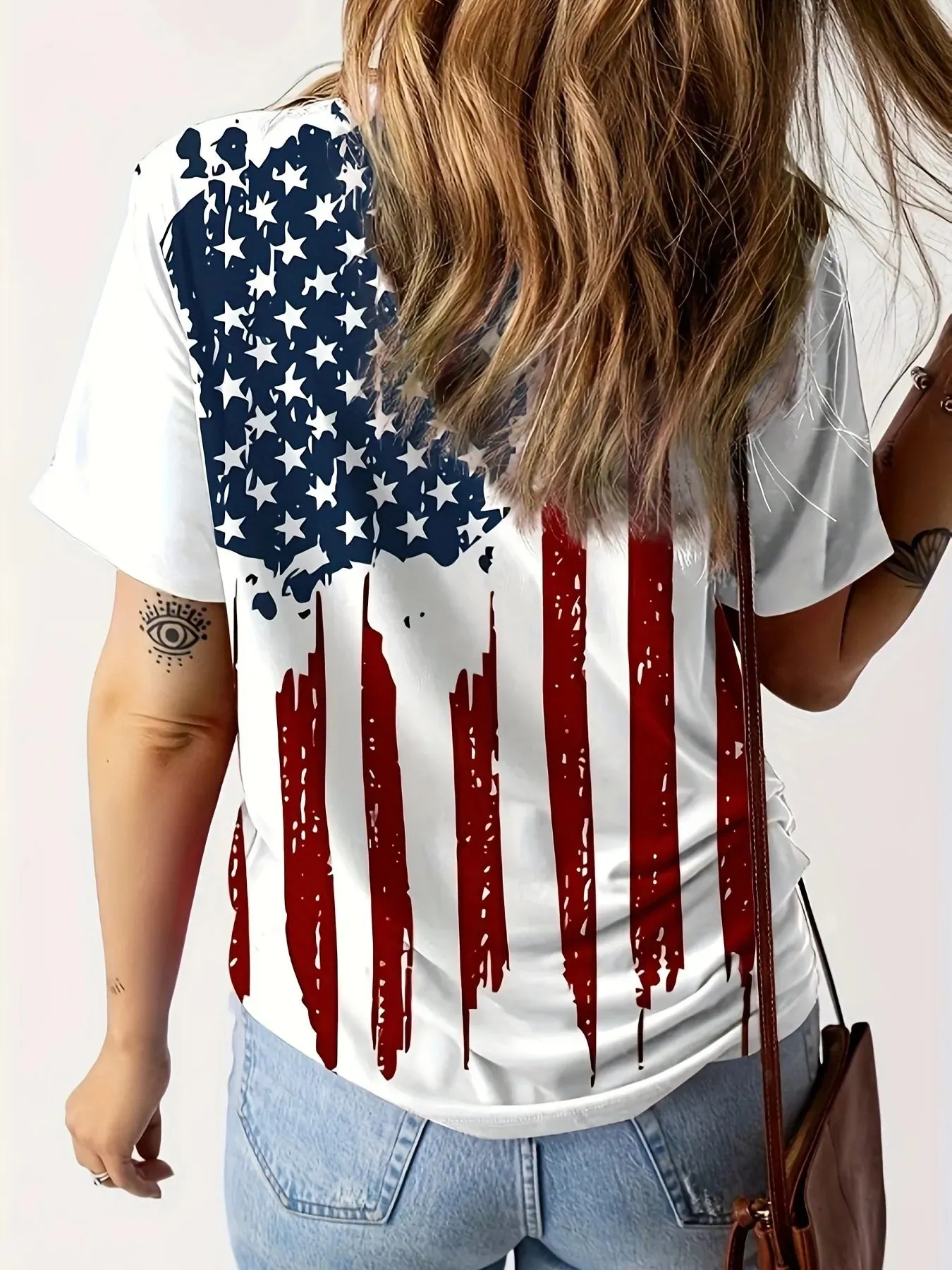 American Flag V-Neck Short Sleeve T-Shirt sold by Charming Charlie product image thumbnail 2