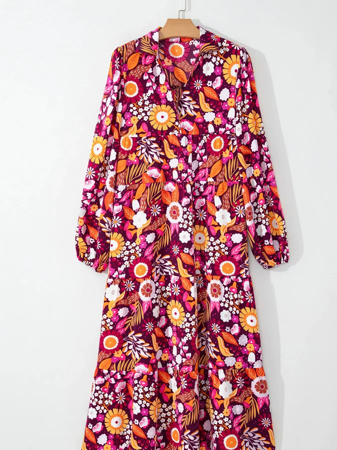 Floral Print Long Sleeve Midi Dress with Pockets sold by Charming Charlie product image thumbnail 5