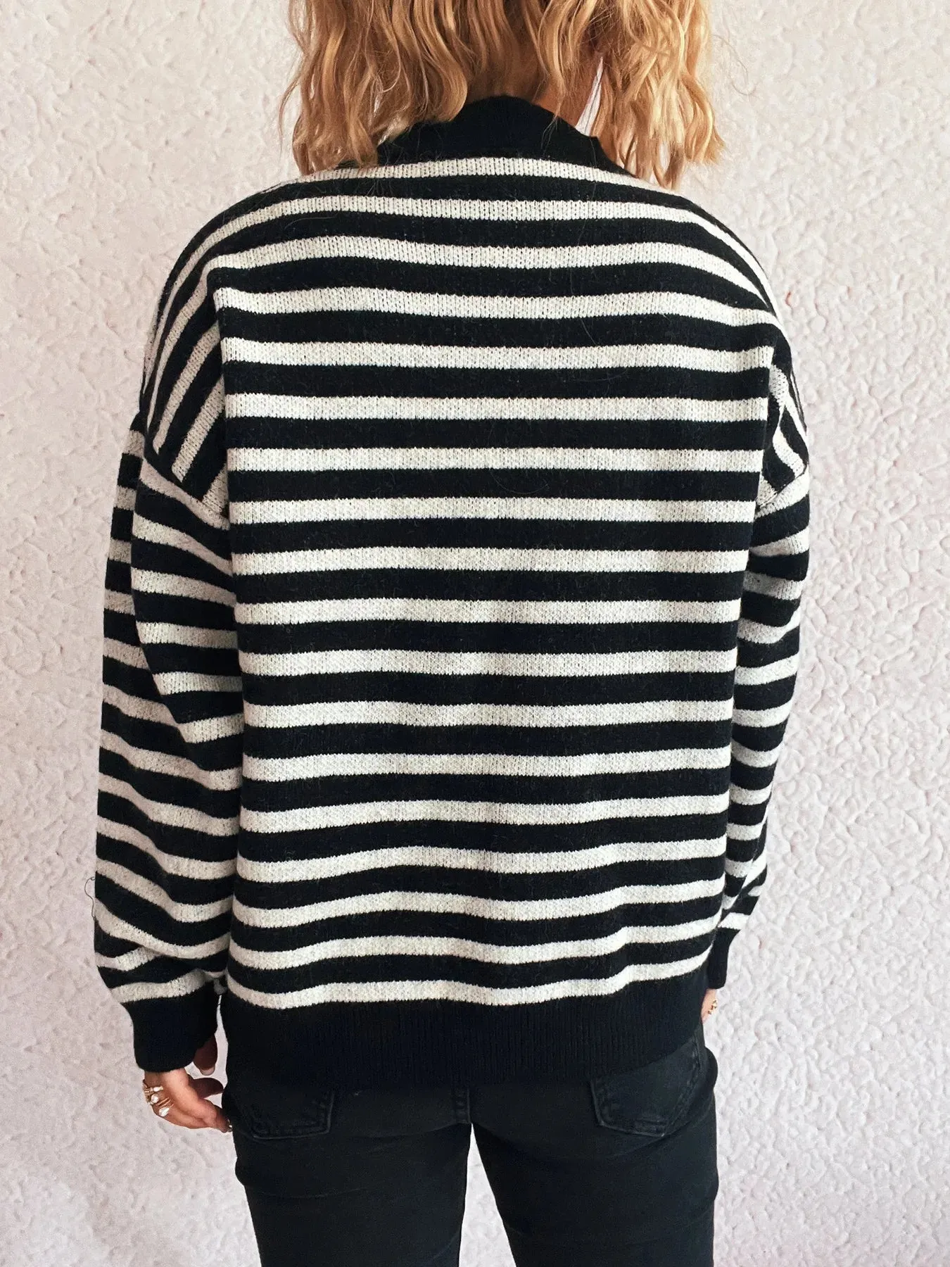 Striped Mock Neck Long Sleeve Sweater sold by Charming Charlie product image thumbnail 5