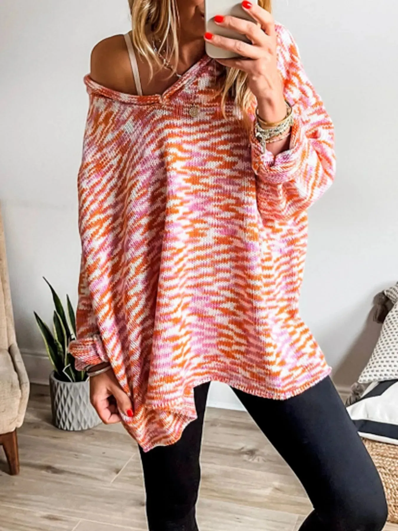 Multi-Color V-Neck Sweater sold by Charming Charlie product image thumbnail 2