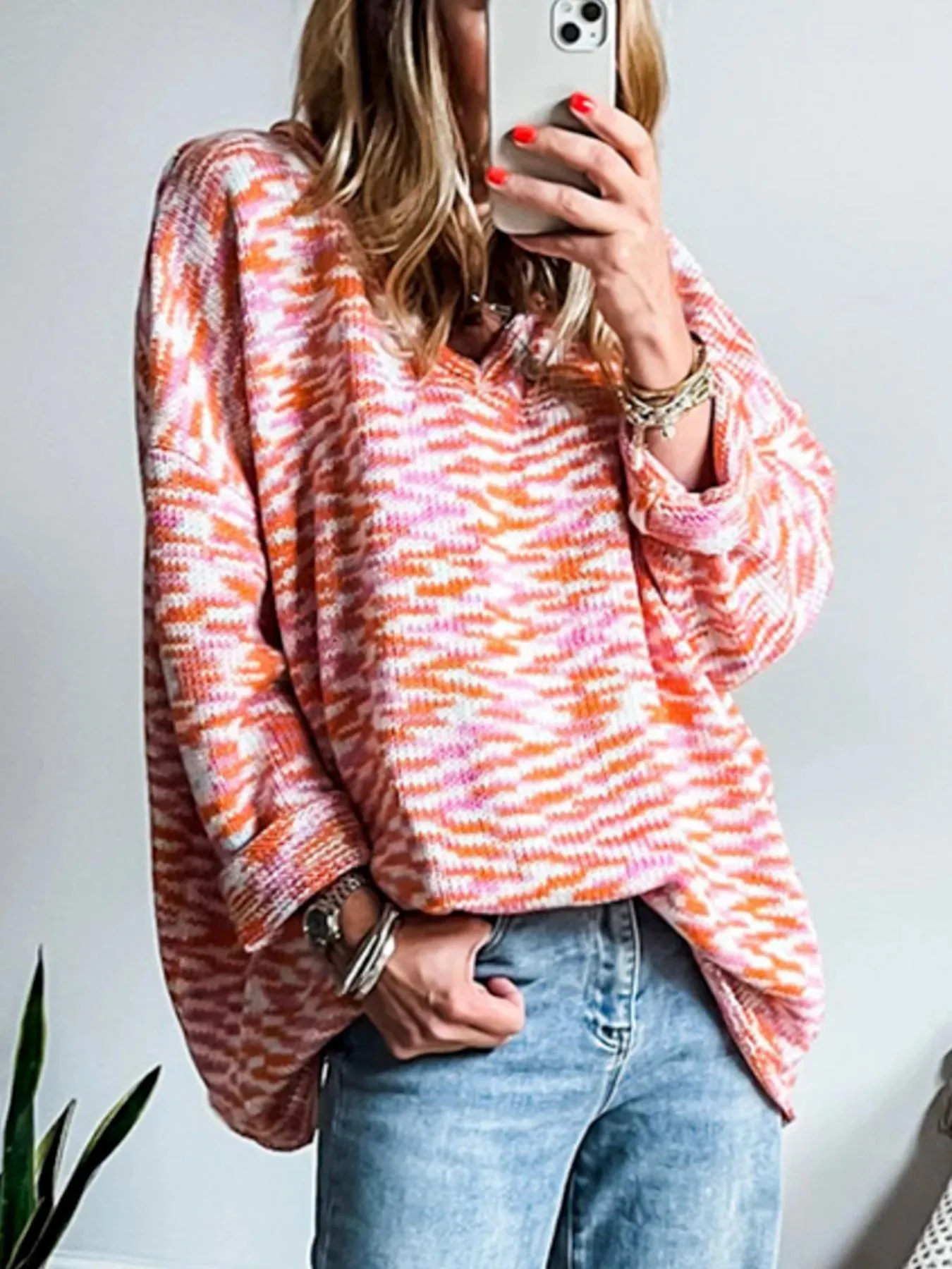 Multi-Color V-Neck Sweater sold by Charming Charlie product image thumbnail 4