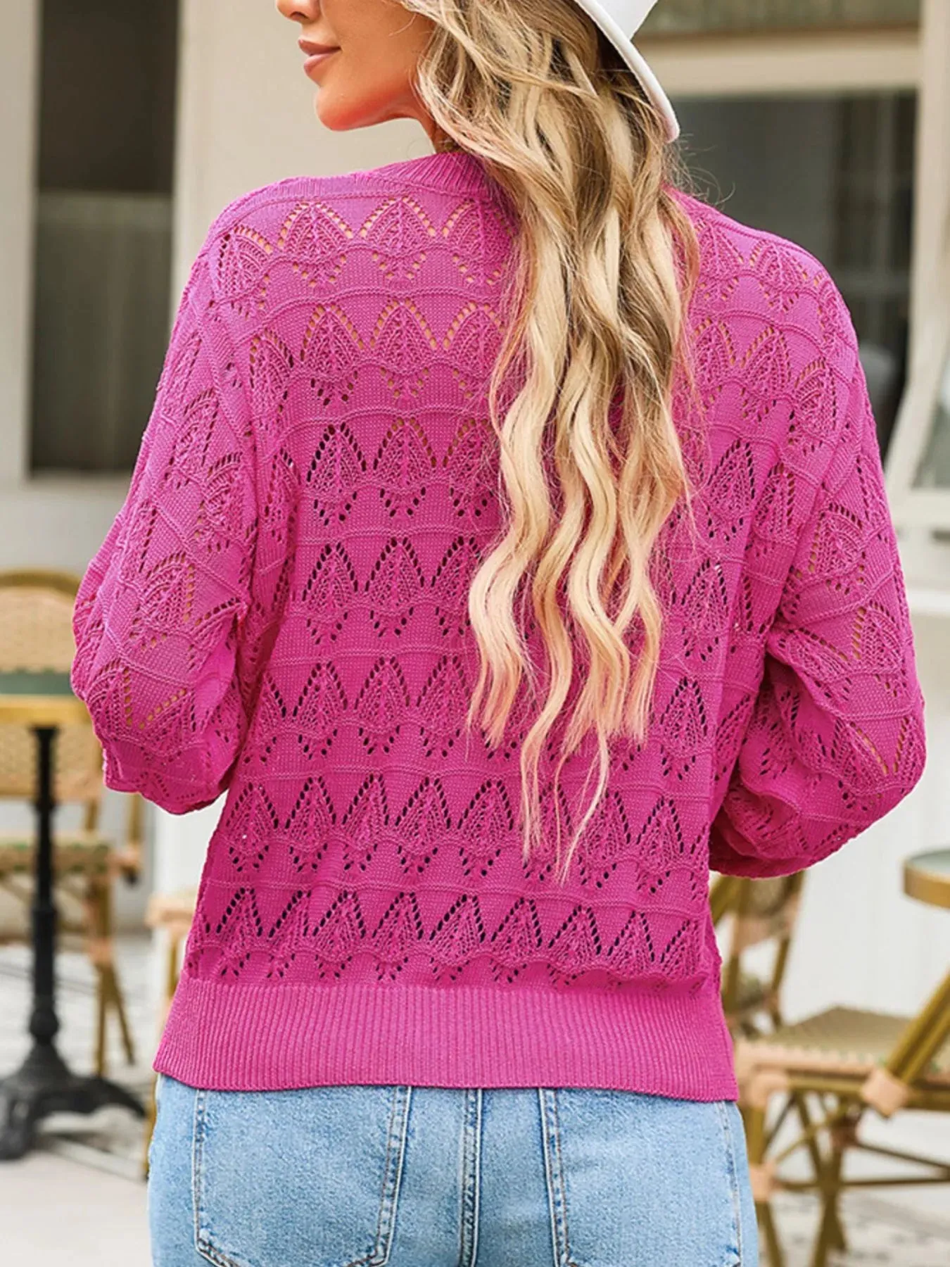 Openwork Button Up Cardigan sold by Charming Charlie product image thumbnail 5