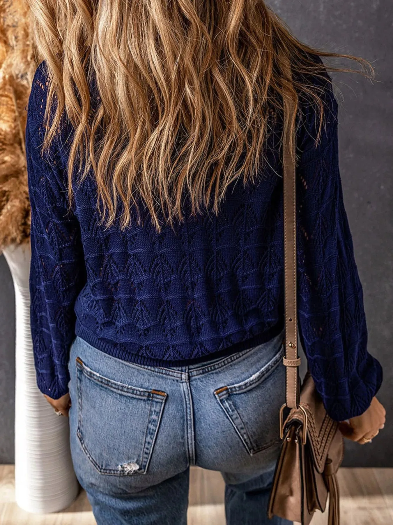 Openwork Button Up Cardigan sold by Charming Charlie product image thumbnail 2