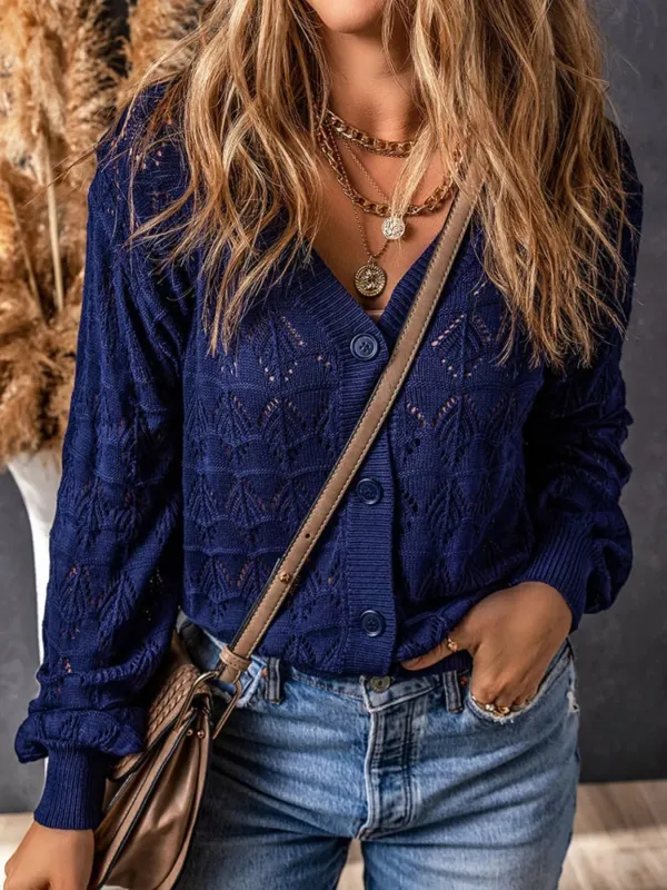 Openwork Button Up Cardigan sold by Charming Charlie