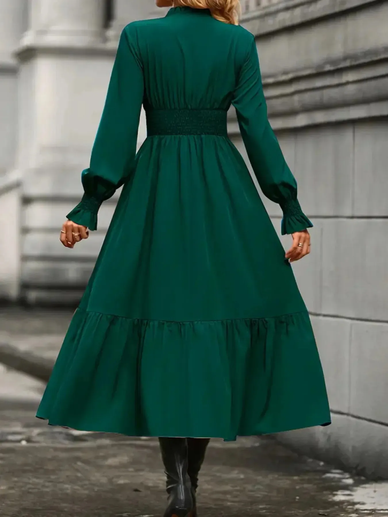 Notched Long Sleeve Tiered Dress sold by Charming Charlie product image thumbnail 5