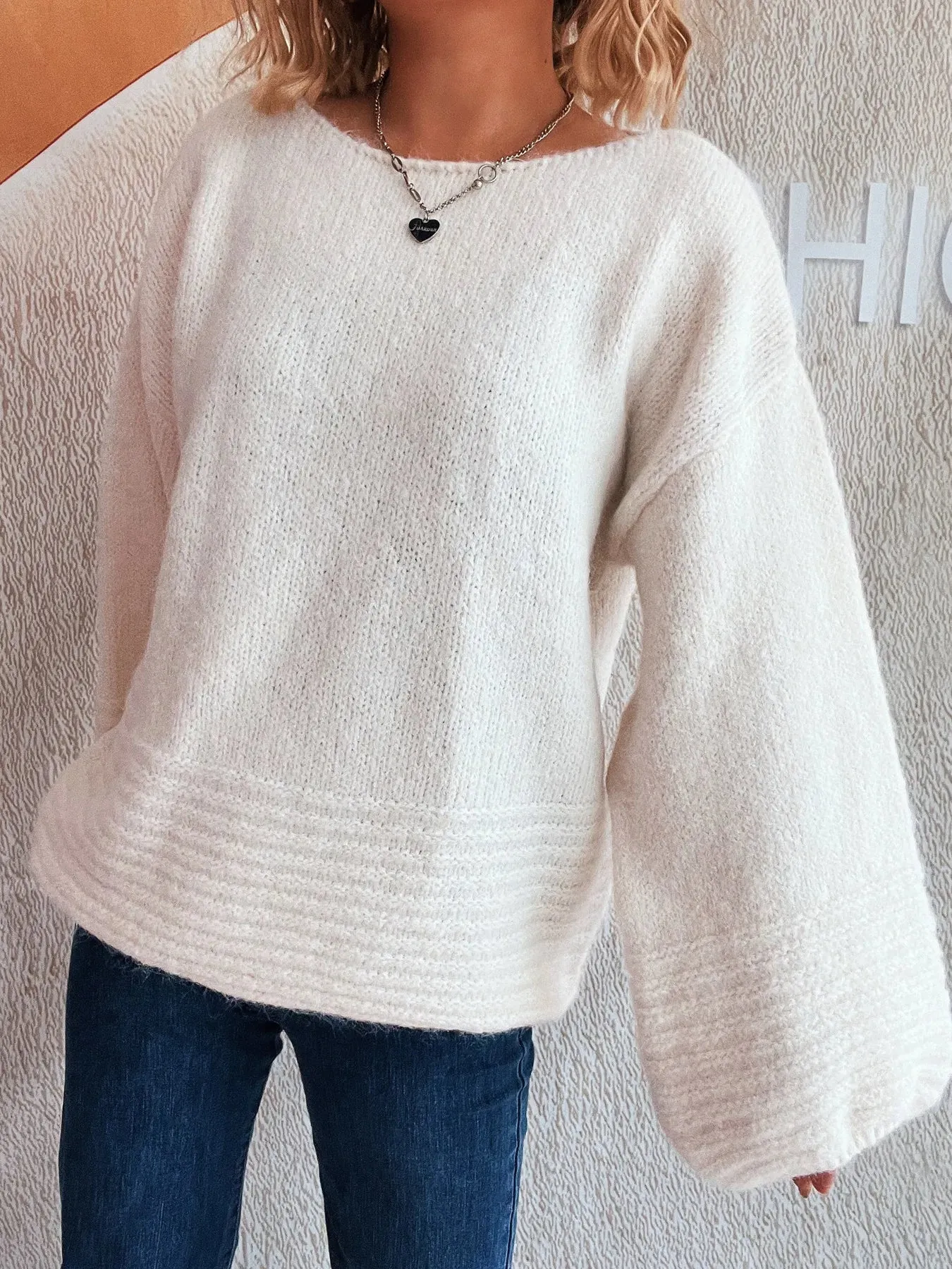 Relaxed Fit Round Neck Sweater sold by Charming Charlie product image thumbnail 4